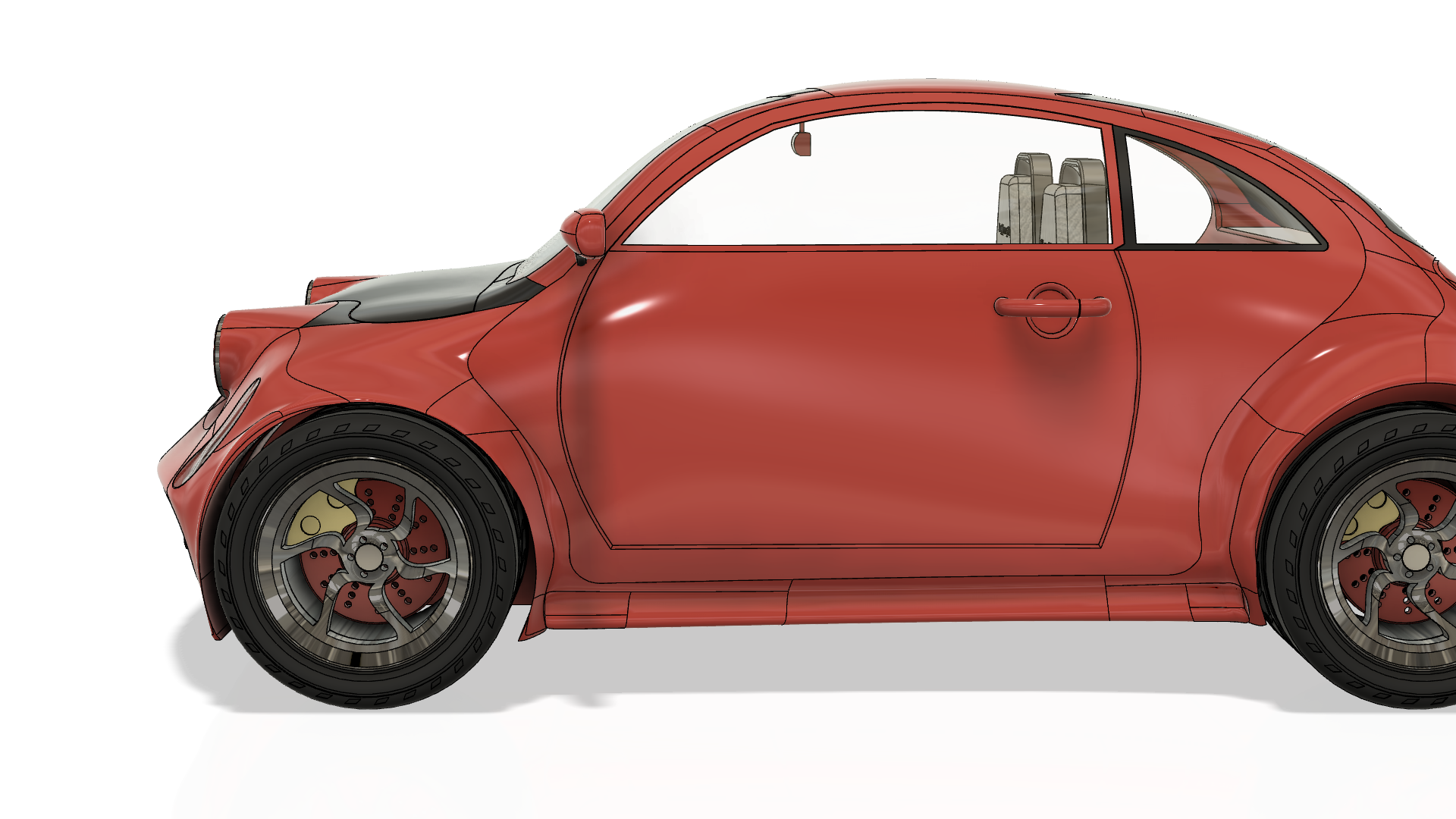 小型汽车造型3D图纸 step iges格式